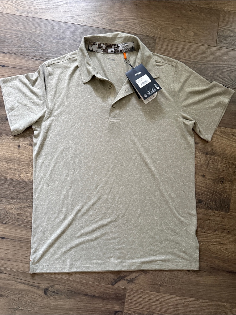 Men's Performance Polo in Heathered Beige